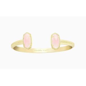 Kendra Scott Elton cuff bracelet in gold and rose quartz